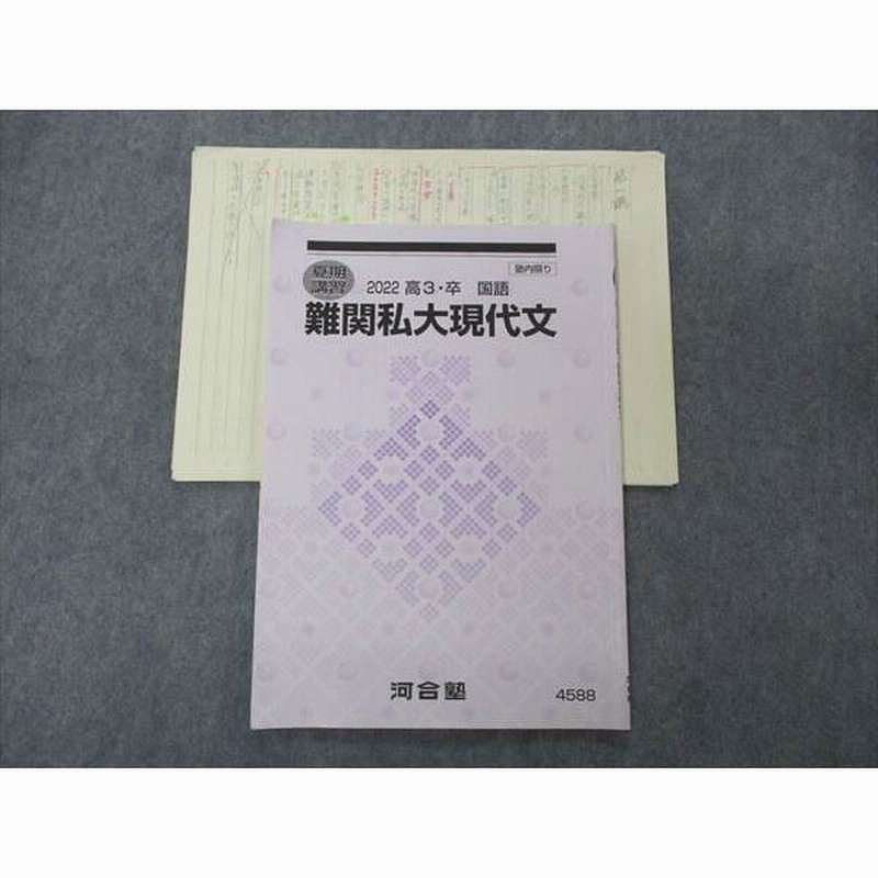 UG06-189 河合塾 難関私大現代文 テキスト 2022 夏期講習 一瀬文孝 05s0B | LINEショッピング