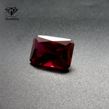 DIY飾品長方戒面鴿血紅裸石鑲嵌寶石戒指方形小八角紅剛玉裸石