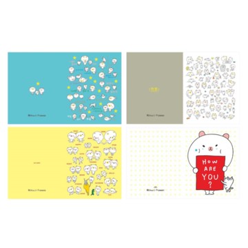白熊 萬用小卡-藍色/黃色/白色/HOW ARE YOU