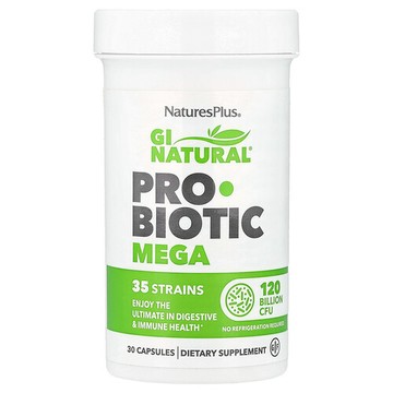 NaturesPlus, GI Natural® 超級益生菌，1200 億 CFU，30 粒膠囊