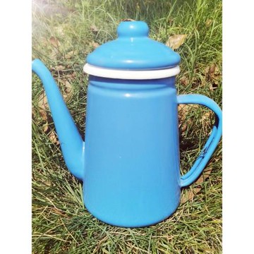 日式北歐琺瑯彩搪瓷咖啡壺茶壺細口壺黑白色紅色儲油壺手沖壺1.1L