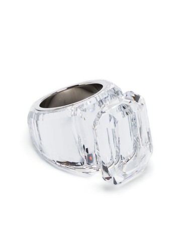 Swarovski - Lucent crystal-embellished ring - women - Metal/glass - 58 - Silver