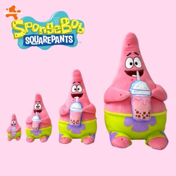 【海綿寶寶】珍奶派大星 絨毛娃娃-8吋/12吋【墊腳石】玩偶 抱枕