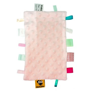 PUKU 藍色企鵝 樂豆安撫巾 柔軟舒適 多彩標籤設計  粉紅色  1條