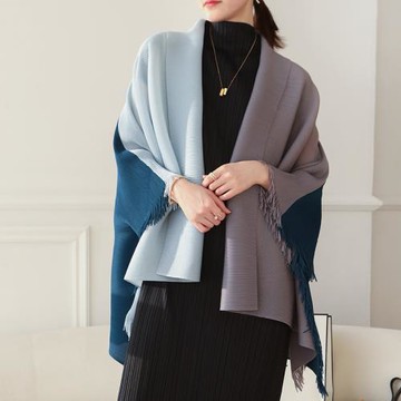 三宅褶皺優雅時尚流蘇不規則開衫