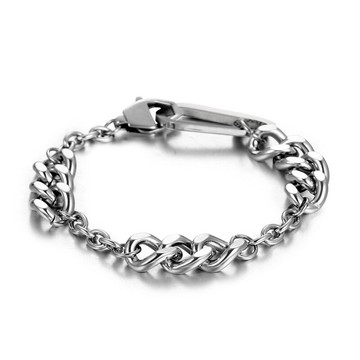 現貨+預購 鈦鋼手鍊鈦鋼手鏈-不對稱粗鏈拼接小眾情侶飾品聖誕節交換禮物74fl19【獨家進口】【米蘭精品】