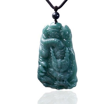 【龍行天下】藍水翡翠霸王龍牌項鍊 | 天然A貨翡翠 |送禮