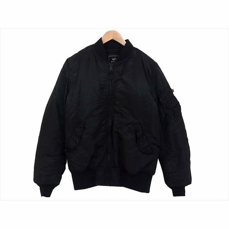 ALPHA INDUSTRIES ブラック MA-1ジャケット L 公式】ALPHA（アルファ