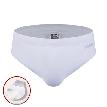JOCKMAIL防尷尬男士罩杯泳褲柔滑彈力性感低腰緊身純色三角游泳褲