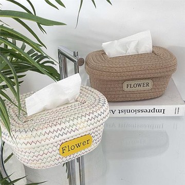 清倉處理ins韓風棉繩收納抽紙盒紙巾盒文藝日式簡約餐廳家居紙盒
