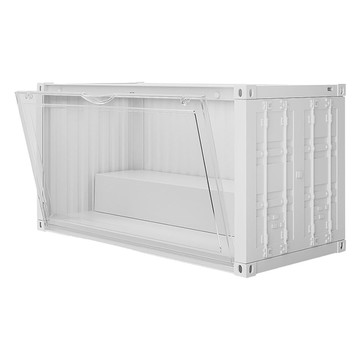 極炫貨櫃公仔展示盒帶燈款 A0167-6 象牙白  35 x 17 x 19cm  1個