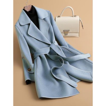 雙面羊毛大衣女中長款秋冬新款小個子高端時尚毛呢羊毛外套