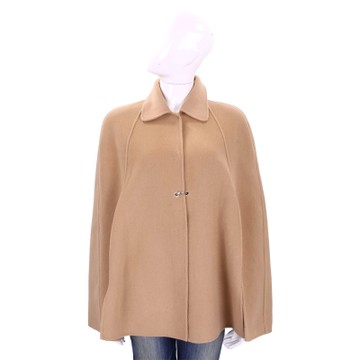 PINKO 駝色素面羊毛罩衫(97%WOOL)