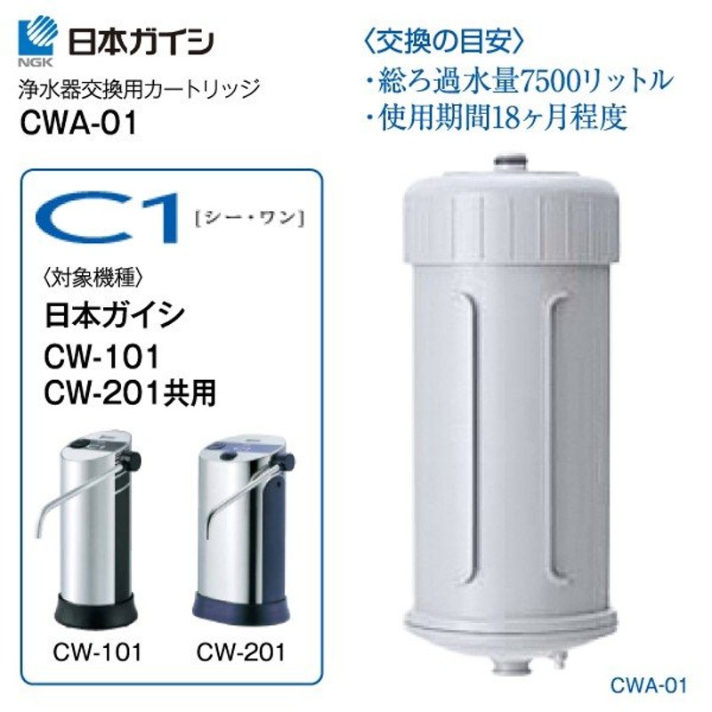 日本初の 日本ガイシ 浄水器 C1 交換用カートリッジ CWA-03 fucoa.cl