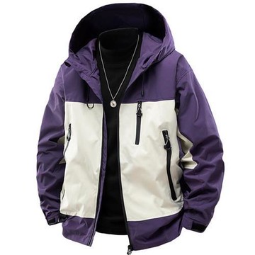 【巴黎精品】現貨+預購 美式連帽外套鋪棉外套加絨夾克復古秋冬簡約-復古拼接連帽男外套4色a1lz30