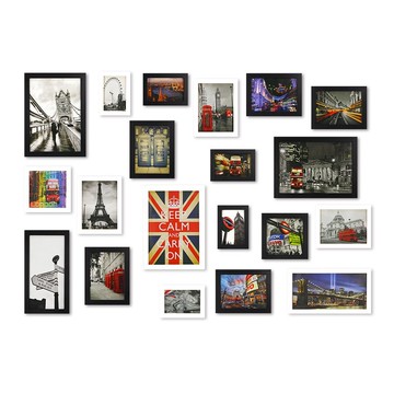 北歐簡約相框牆 黑+白色 20入組合 室內設計 布置 佈置 裝飾 壁貼