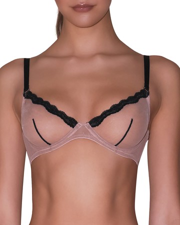 Fleur du Mal Sheer Tulle Underwire Demi Bra