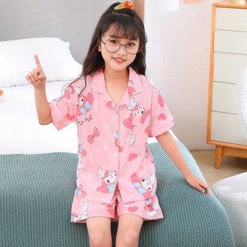 美樂蒂兒童睡衣女童夏季短袖短褲薄款可愛三麗鷗小女孩寶寶家居服