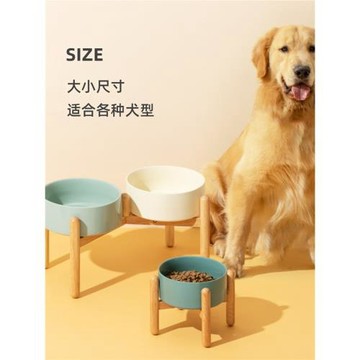 水碗雙碗陶瓷大型犬貓盆木架中碗套裝狗碗護頸狗加高高腳金毛狗糧