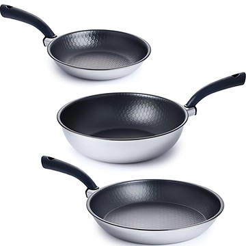 Altenbach Hexa 5層不鏽鋼鍋3件組 電磁爐適用  煎鍋22cm + 28cm + 平底鍋28cm  白色 + 黑色  1組