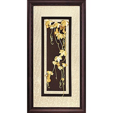 開運陶源金箔畫 純金*高昇系列*葫蘆【五福臨門】...81x42cm