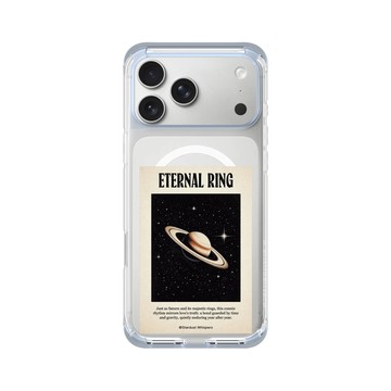 iPhone 17 Pro Max ClearX (MagSafe 兼容) 冰透藍 - Valentine's Day Collection - 土星環：永恆的守護