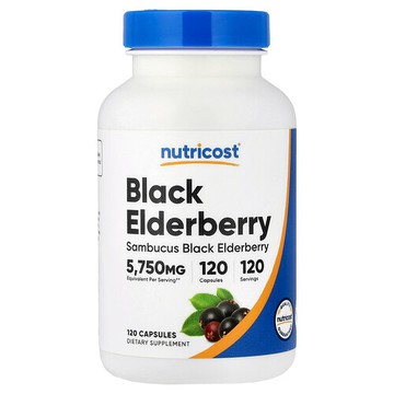 Nutricost, 黑接骨木果，5750 毫克，120 粒膠囊