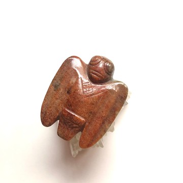 大鵬展翅-火燎皮火坑皮河磨玉紅山文化紅面梟項鍊吊墜/畢業/禮物