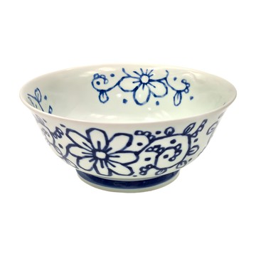 日本製 7井 碗  濃手繪花邊  1個  濃手繪花邊 白色