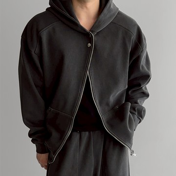 正韓厚實堅挺水洗棉鉚釘口袋連帽外套 3色 YUPPIE 預購商品 1021