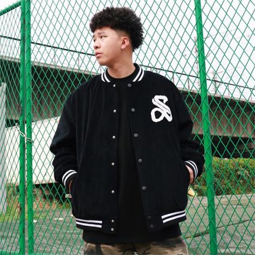 【清倉款】SOULSTYLE街舞燈芯絨毛巾繡寬松棒球服休閑夾克外套