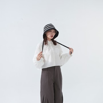 條紋編織鏤空造型帽