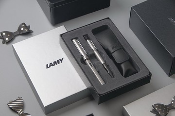 LAMY 雙入筆套禮盒  (鋼筆+原子筆) / Al star 恆星系列-鐵灰