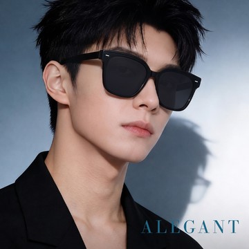 【ALEGANT】月牙黑韓版中性貓眼方框墨鏡/UV400太陽眼鏡