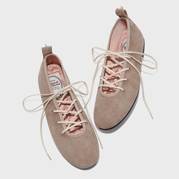 英國 Rockfish 麂皮綁帶芭蕾舞鞋 奶茶 - 24.5 號