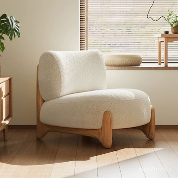 🏆開立髮票 店長推薦 陽臺客廳單人沙髮椅設計師民宿休息區接待懶人實木原木休閒椅 VQFX