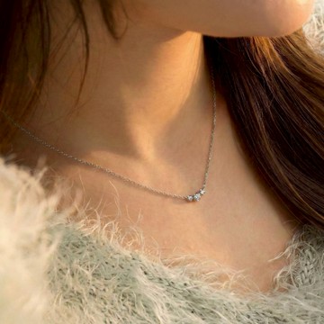 【Isha Jewelry】光耀三鑽純銀項鍊 | 頂級鋯石系列 | 輕奢細緻。兩色可選