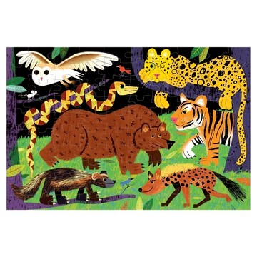 mudpuppy 夜光拼圖 非洲大探險  1個  100片