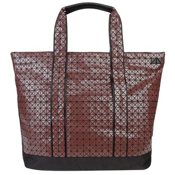 ISSEY MIYAKE 三宅一生BAOBAO亮面雙槓大托特包(咖啡)
