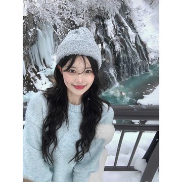 Codibook｜韓國 Dayroze 冰藍色舒適圓領羊毛針織上衣［預購］針織衫 毛衣 女裝