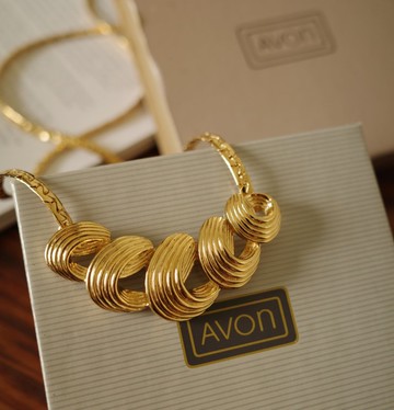 古董 Vintage 1989年 AVON 金色波浪項鍊 T34