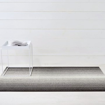 chilewich Domino 簇絨地墊/玄關墊-BLACK WHITE黑白漸層條紋 - 61x91cm 直條紋