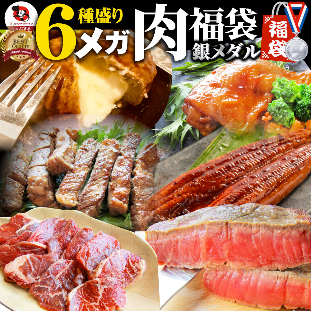 福袋 肉 牛肉 食品 国産牛ステーキ 焼肉 うなぎ1本入り ハンバーグ《銀メダル》6種食べ比べ 贅沢セット ギフト プレゼント 通販 お取り寄せ 送料無料