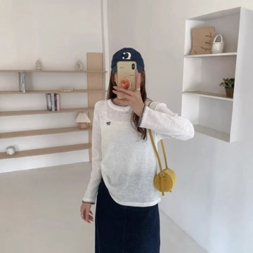甜美刺繡純棉長袖t恤長袖上衣【88-11-8260007-26】ibella 艾貝拉