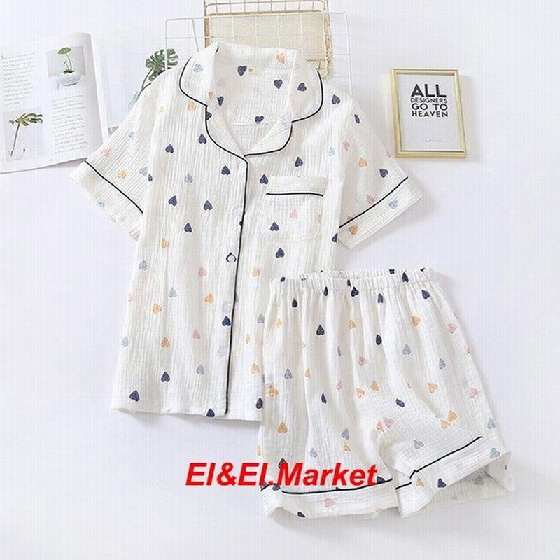 パジャマレディース春夏半袖パジャマ前開きショットパンツ綿100 ルームウェア上下セット心柄パジャマ可愛い部屋着韓国風寝巻きパジャマ安い 通販 Lineポイント最大0 5 Get Lineショッピング