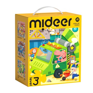 MIDEER 進階式拼圖 城市交通(LEVEL3)厚片拼圖 兒童拼圖