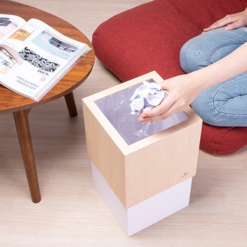 YAMATO工藝   手作積木垃圾桶 雪皓白