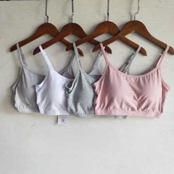 尾貨短款背心莫代爾無鋼圈罩杯一體吊帶BRA免穿文胸內衣內搭上衣