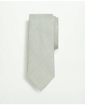 Brooks Brothers Men's Silk Twill Cane Pattern Tie | Yellow | Size Regular