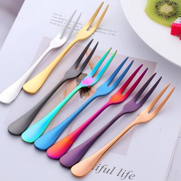 不銹鋼水果叉家用套裝北歐式酒店餐廳插水果簽蛋糕甜品小叉子